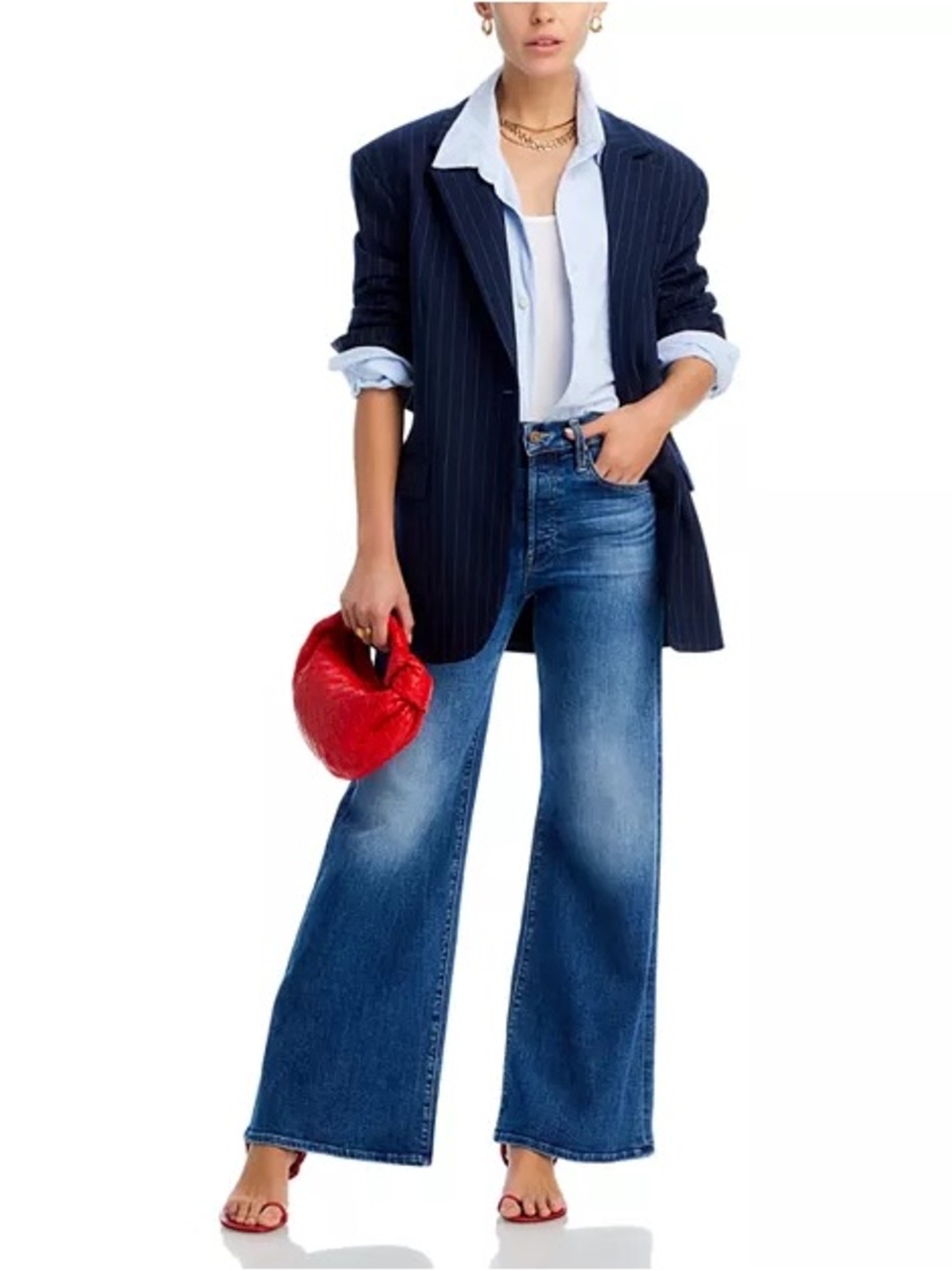 MOTHER LIL' TOMCAT ROLLER SNEAK WIDE LEG JEANS SIXTH SENSE WASH 30 - Picture 11 of 14